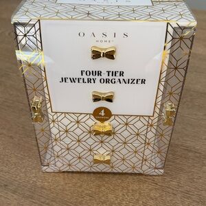Gold & White Four-Tier Jewelry Organizer